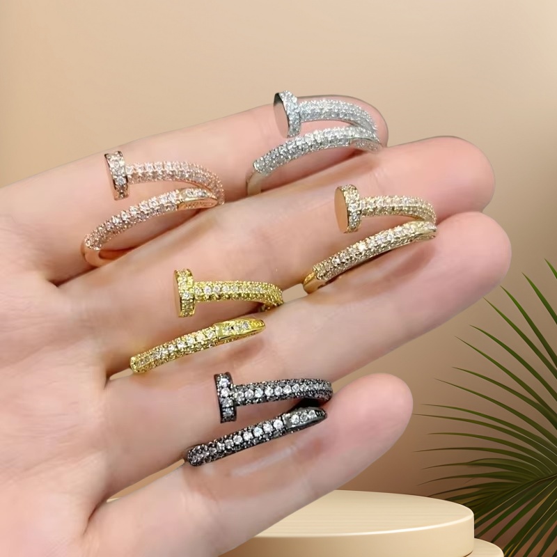 Nail Zircon Series Ring Niche  - Street Fashion Mood avaliação e preço
