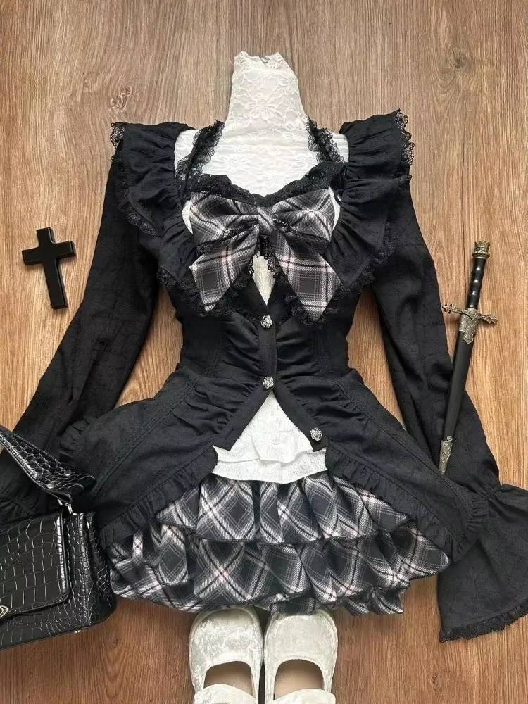 Gothic Y2k Vintage Preppy Styl - Street Fashion Harajuku avaliação e preço