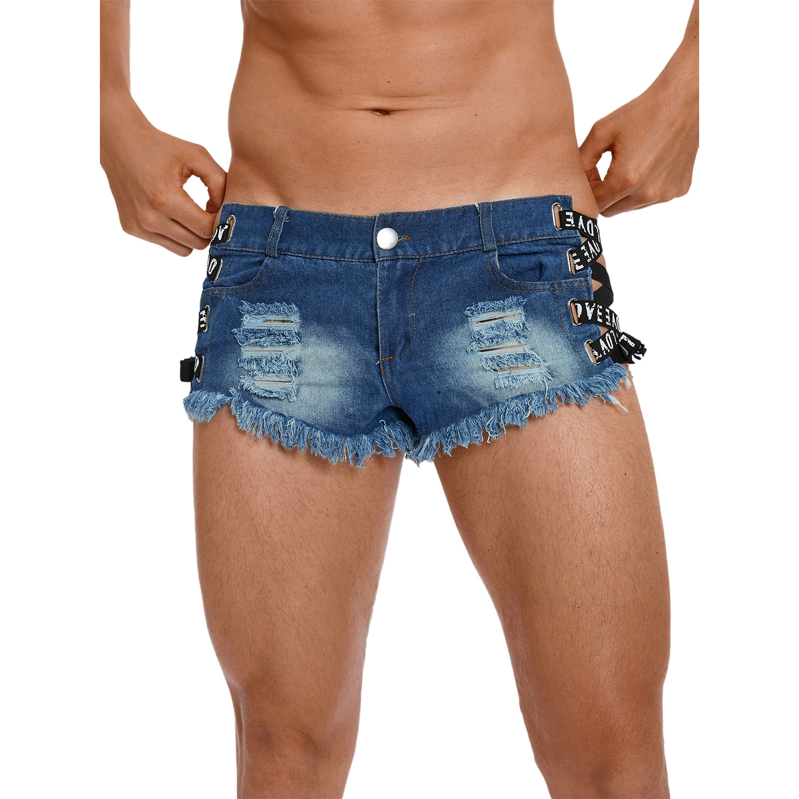 Mens Distressed Ripped Mini De - Distressed Jean Rip avaliação e preço
