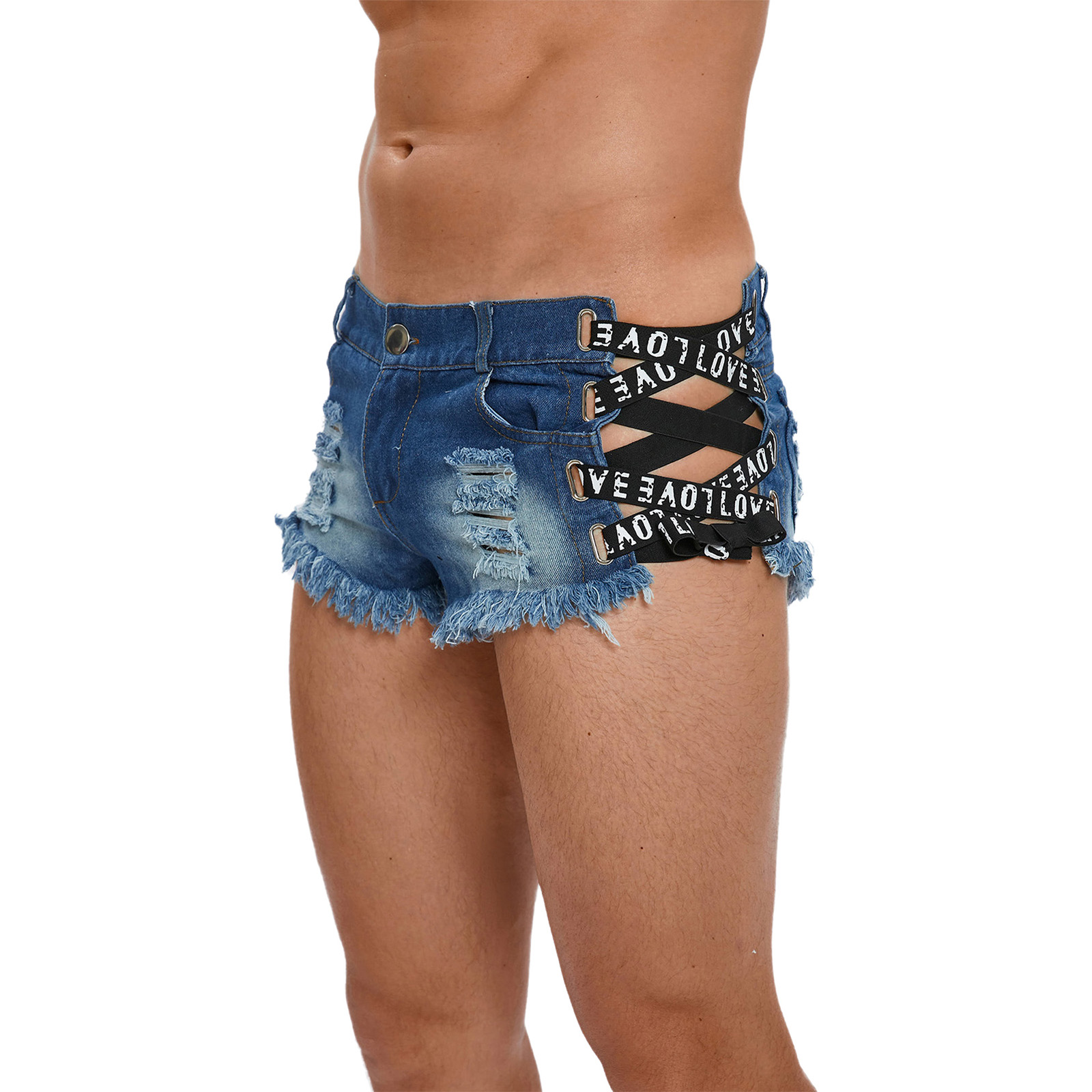 Mens Distressed Ripped Mini De - Distressed Jean Rip avaliação e preço