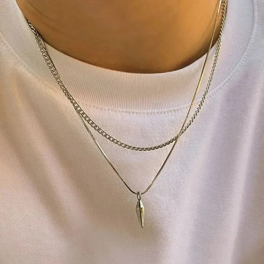 2Pcs/Set Trend Rivet Pendant N - Street Fashion Mood avaliação e preço