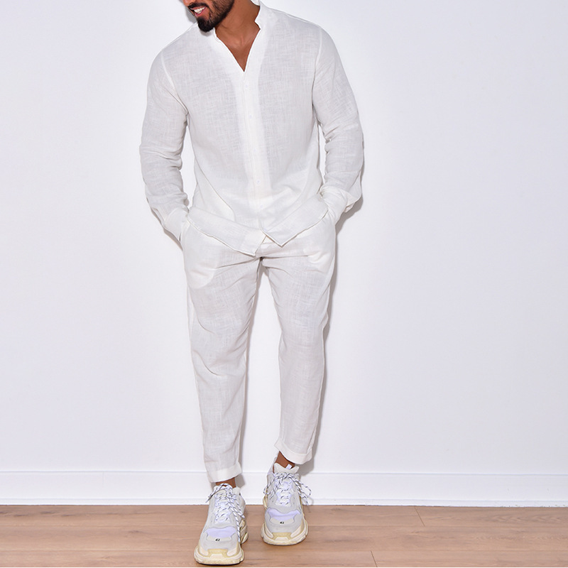 Men's casual cotton two-piece  - Street Fashion Week avaliação e preço