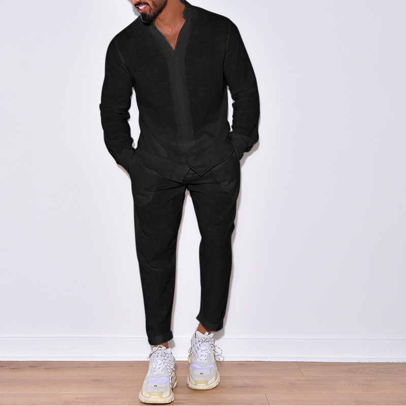 Men's casual cotton two-piece  - Street Fashion Week avaliação e preço