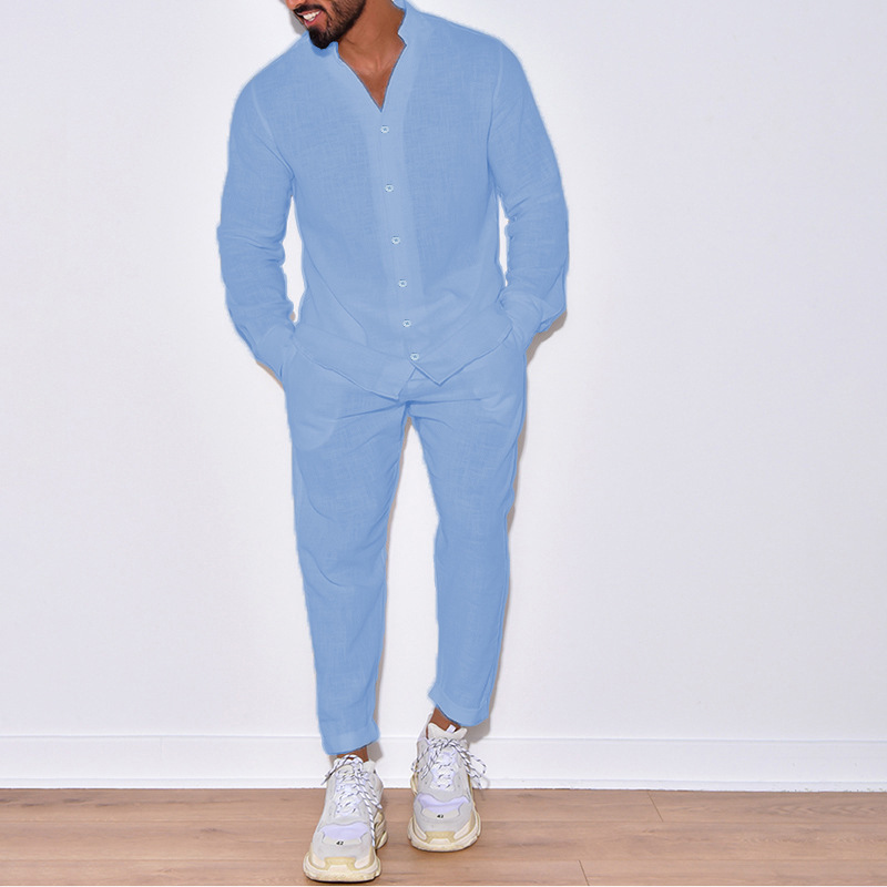Men's casual cotton two-piece  - Street Fashion Week avaliação e preço